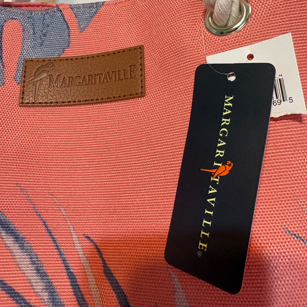 Margaritaville Coral Floral Tote with Rope Handles - Picture 9 of 15